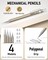 5-Piece Art Mechanical Pencil Set – Metal Drafting Pencils (0.3, 0.5, 0.7, 0.9, 2mm) with Graphite & Colored Leads, Sketching & Drawing Kit with Refills and Eraser Case